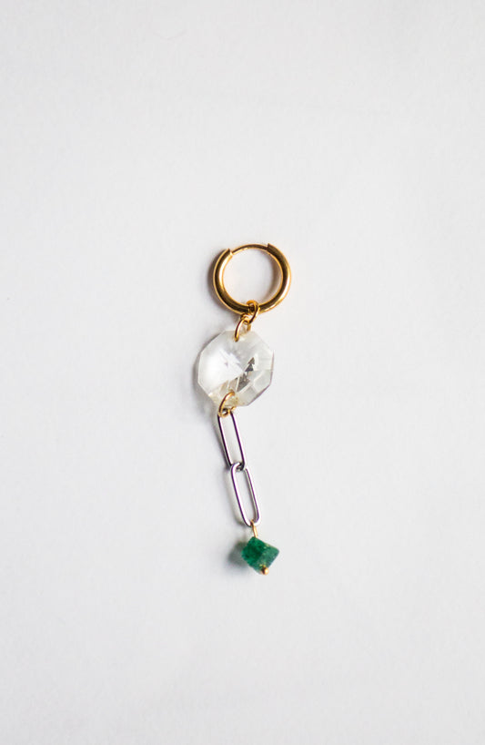 Mono boucle Pampille d'émeraude