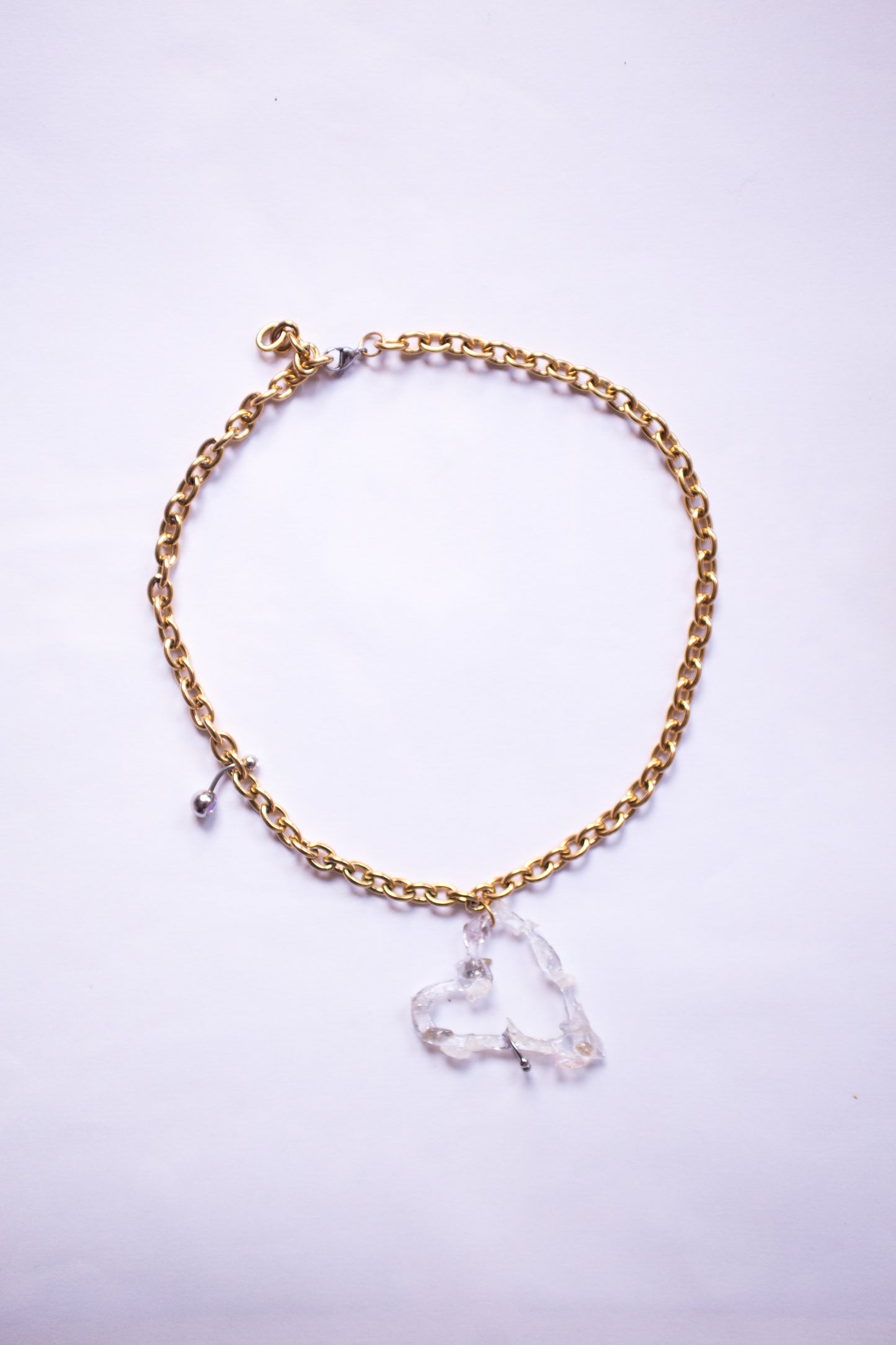 Collier coeur résiné