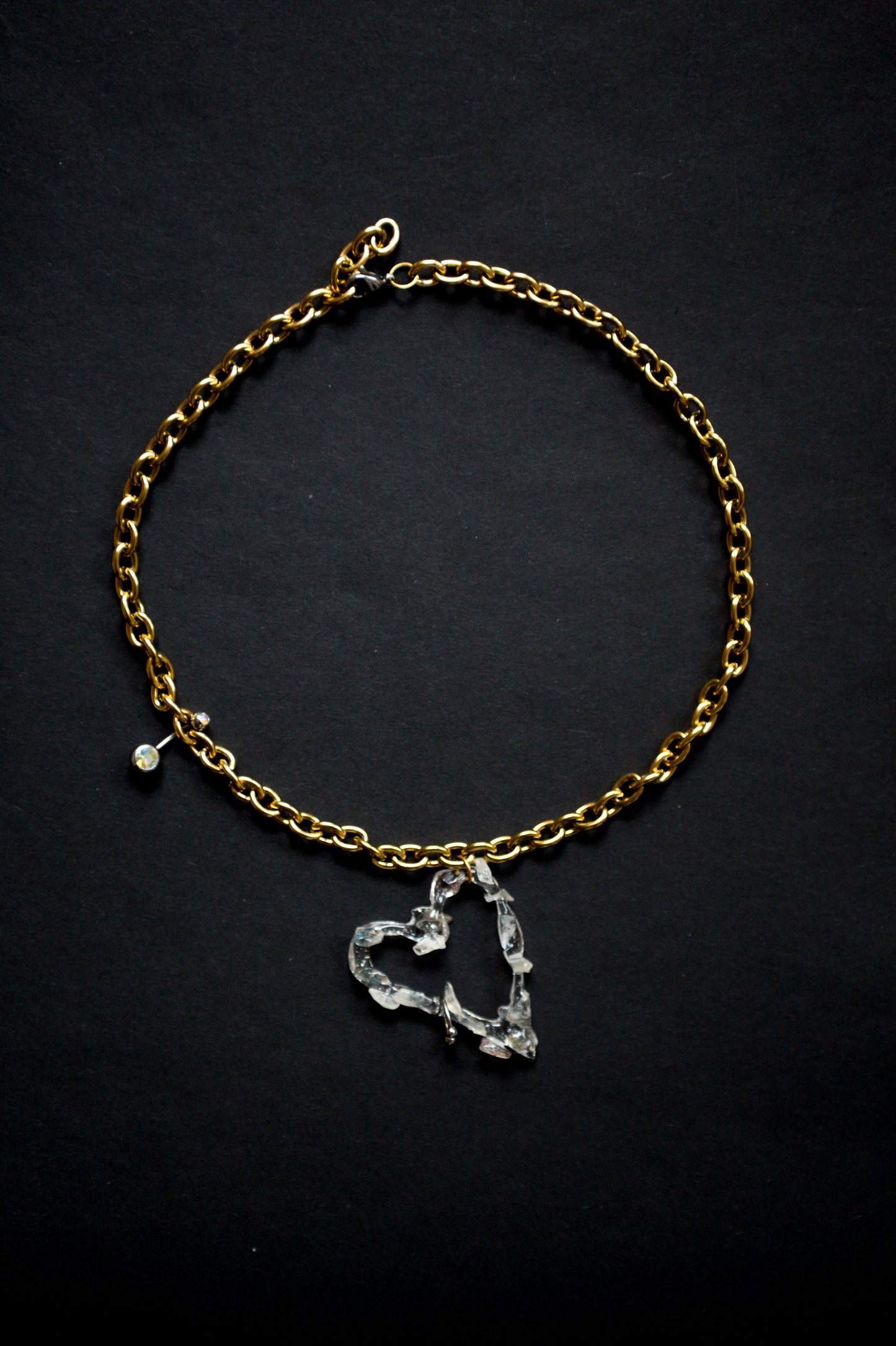 Collier coeur résiné