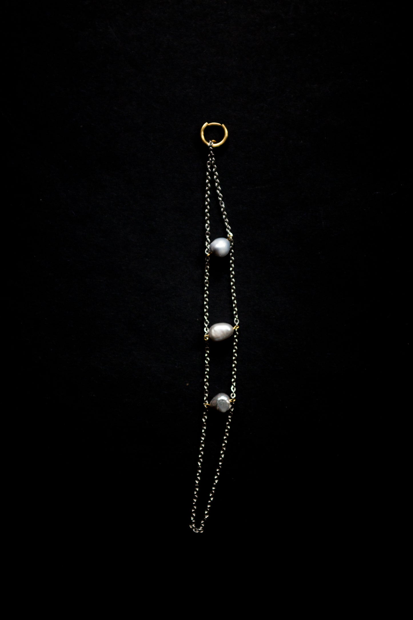 Mono Boucle Escalier de perles d'argent