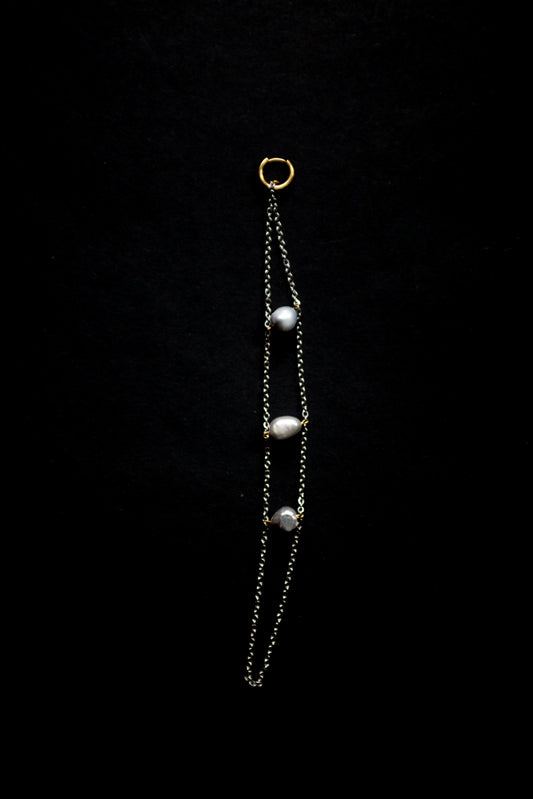 Mono Boucle Escalier de perles d'argent